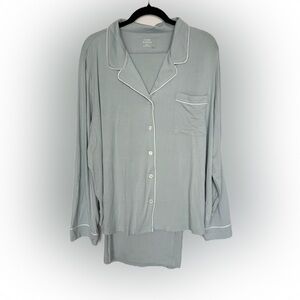 Cozy Earth Bamboo Stretch-Knit Pajama Set Longsleeve Pant Size XXXL NWT Blue